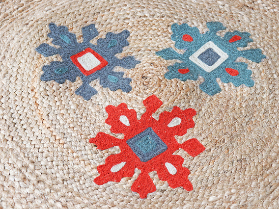 Small Handwoven Natural Rug 100cm Small