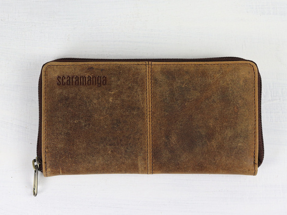 Leather Purse with Zip Large
