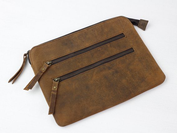 Leather Tablet And Travel Pouch