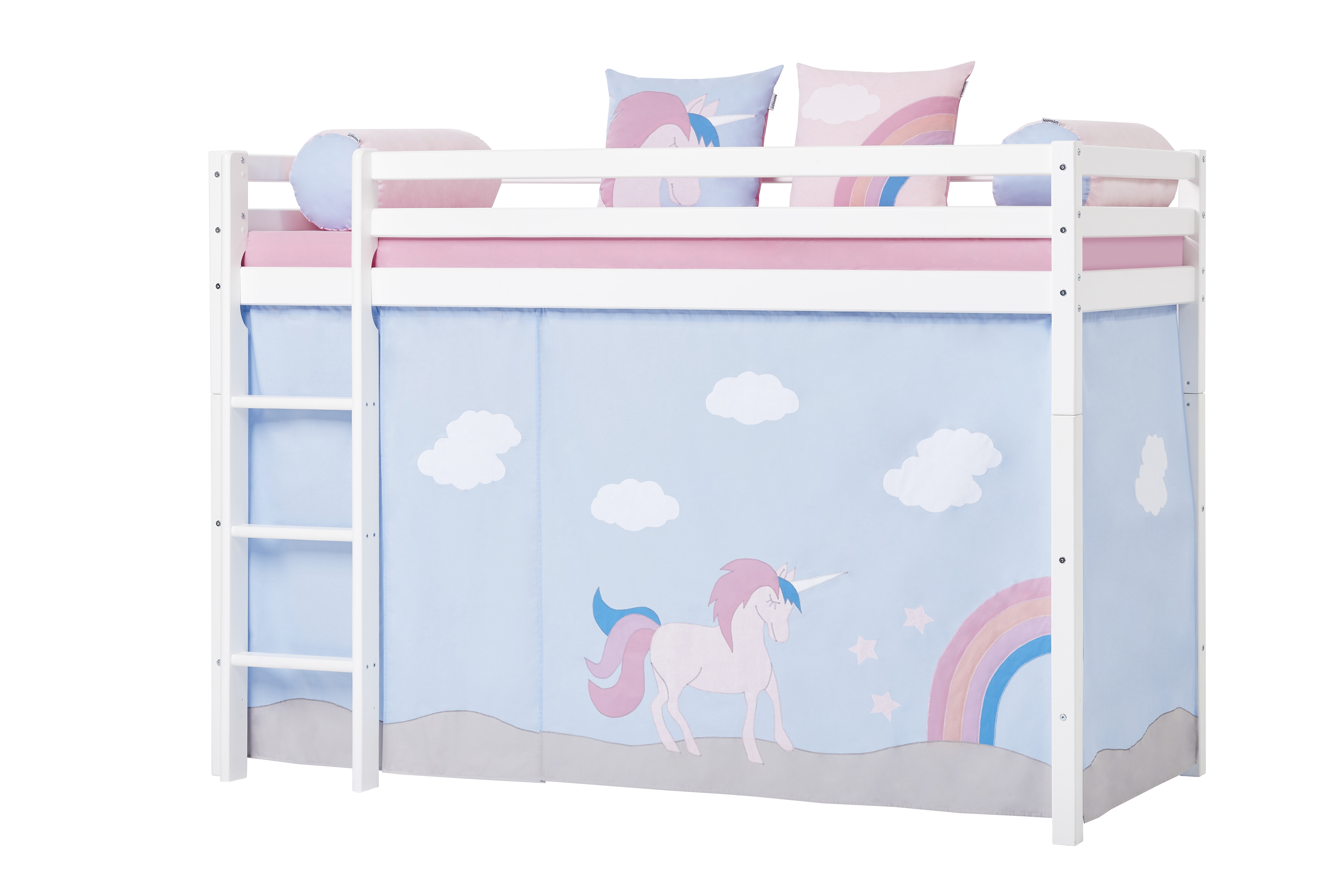 Hoppekids - Play Curtain Mid-High Bed 90x200 cm - Unicorn