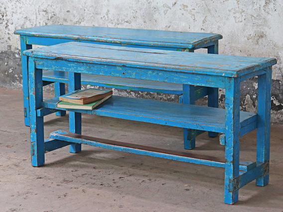 Vintage Blue Bench Blue