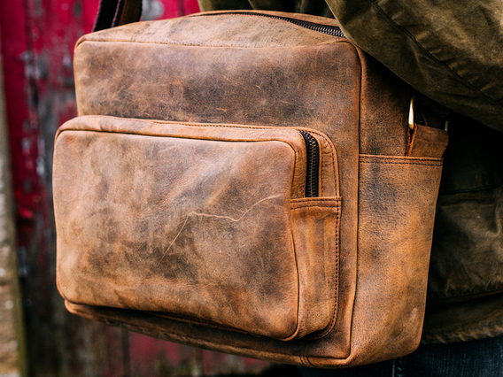 Men's Retro Leather Shoulder Bag Brown