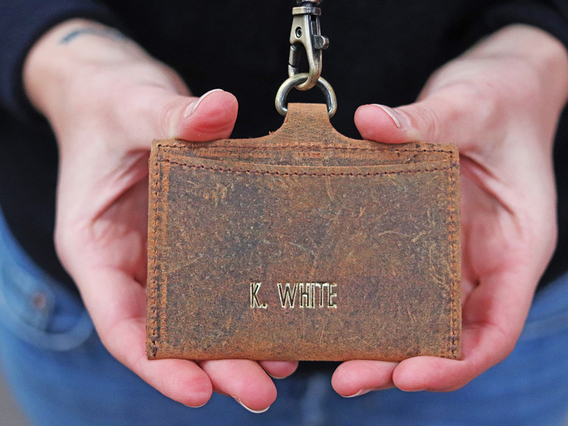 Leather Cardholder with Lanyard