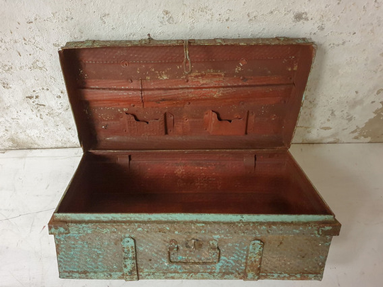 Old Blue Travel Trunk Blue