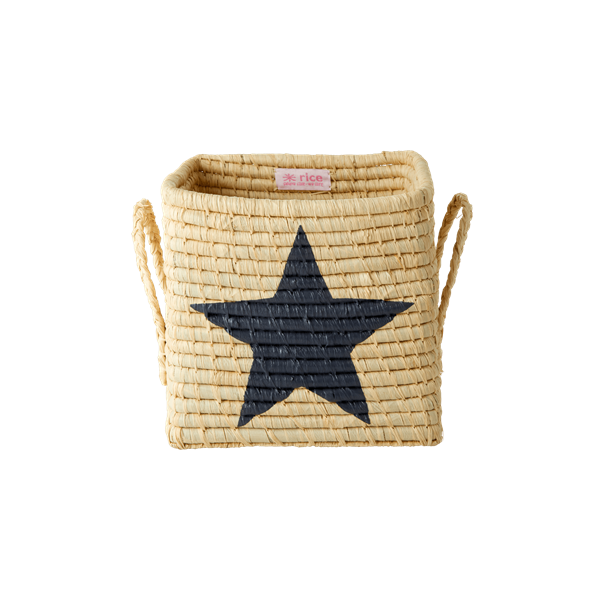 Rice - Small Square Raffia Basket - Star
