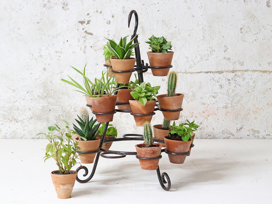 Iron Pot Display Stand - Large Brown