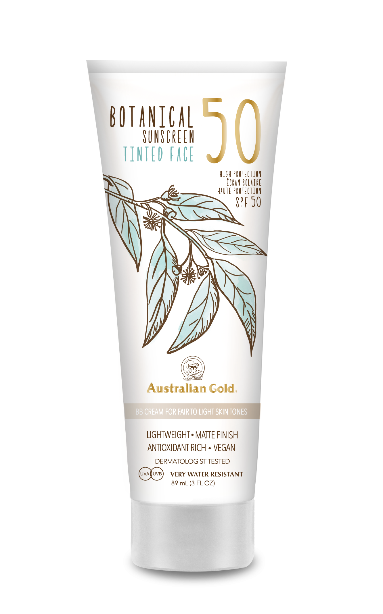 Australian Gold - Botanical Tinted Face Cream SPF 50 88 ml - Fair/Light