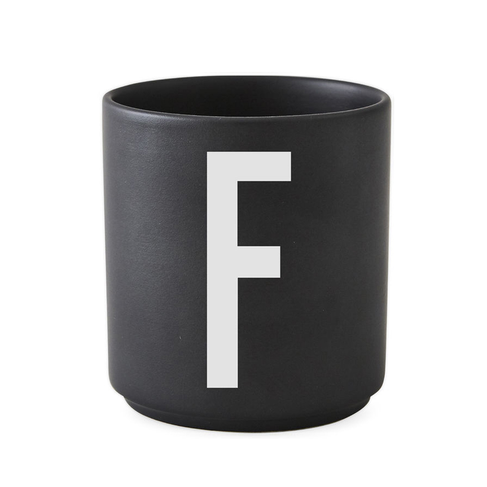 Design Letters - Personal Porcelain Cup F - Black