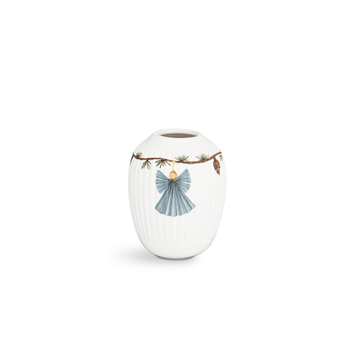 Kähler - Hammershøi Christmas Vase 10,5 cm - White With Deko (693208)