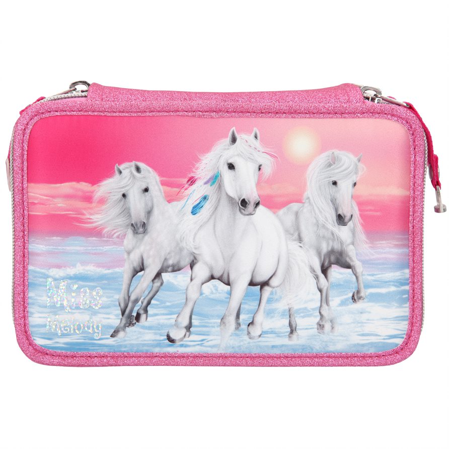 Miss Melody - Triple Pencil Case - Glitter Pink (410110)