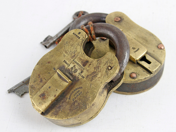 Extra Extra Large Old Brass Padlock Extra Large
