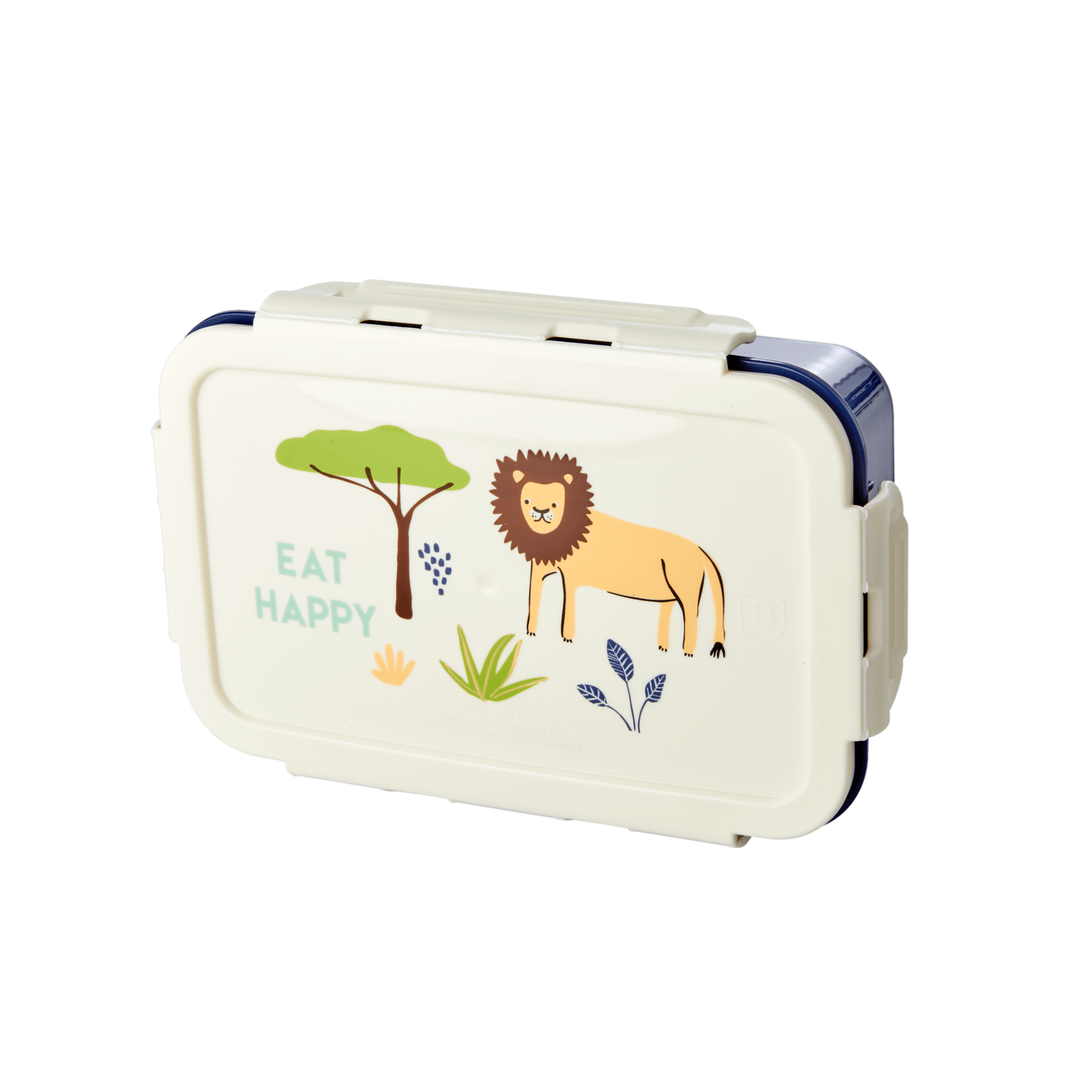 Rice - Lunchbox w. 3 Inserts - Blue Jungle Print