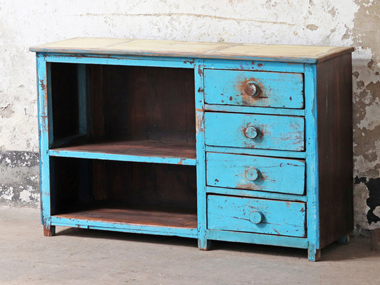 Vintage Blue Cabinet Blue