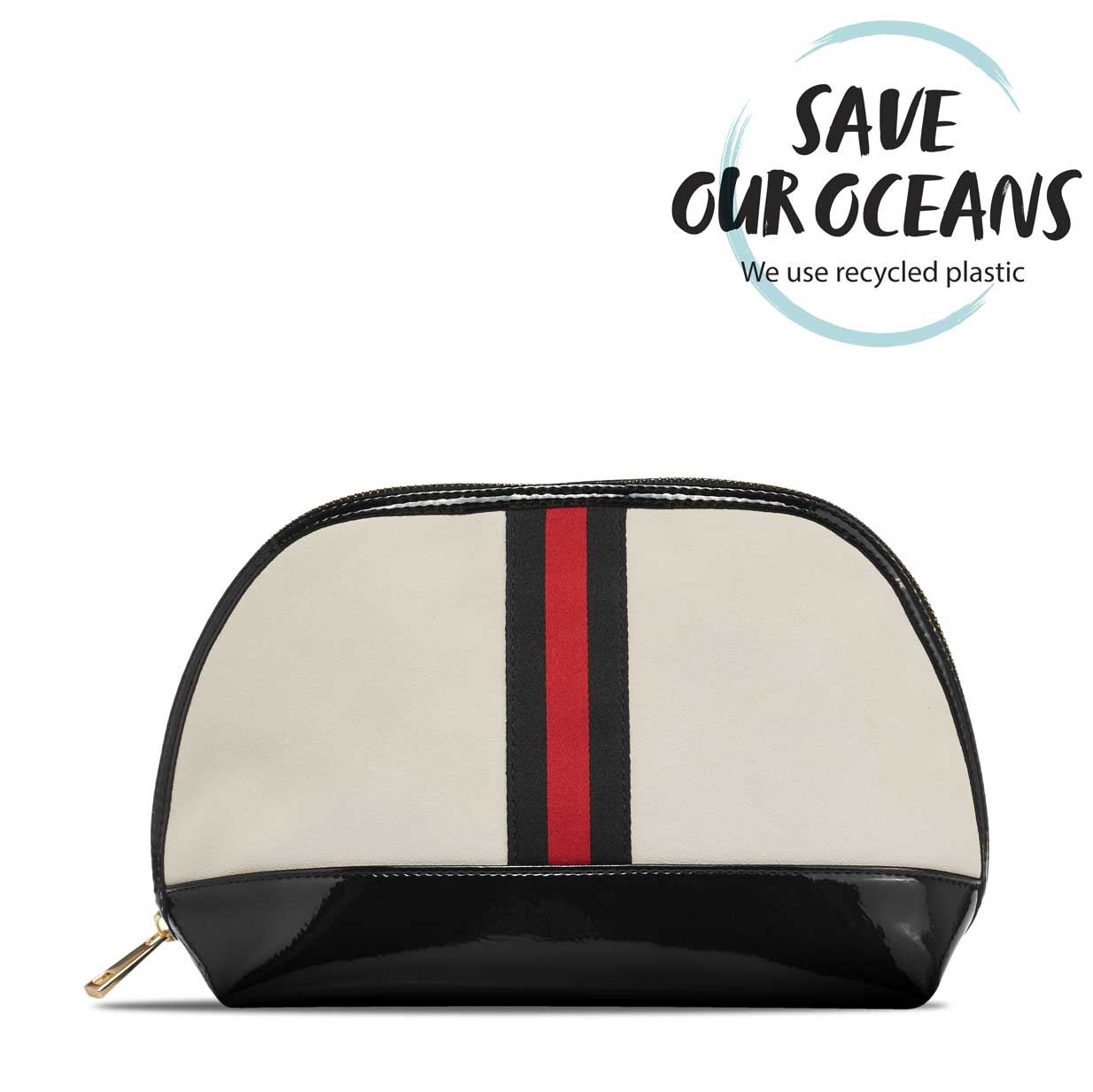 Gillian Jones - Cosmetic Bag - Beige w. Contrast Colors