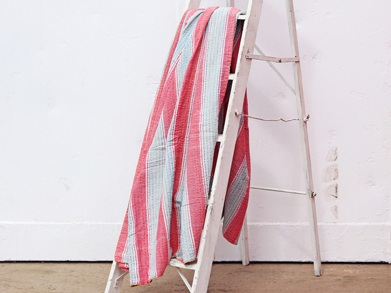 Blue and Red Bed Cover - Super King