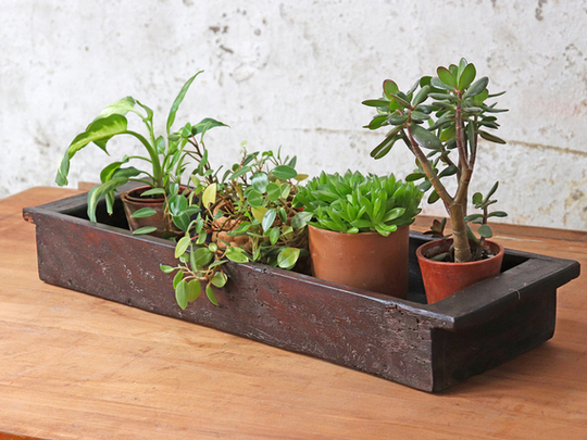 Vintage Wooden Tray - Large Black