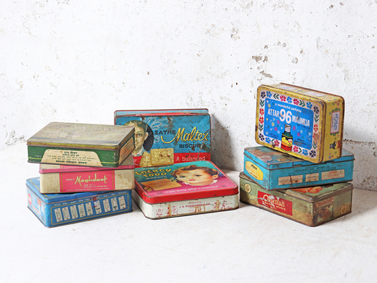 Colourful Kitsch Storage Tin (Large) Silver