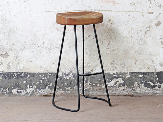 Wooden High Stool Brown