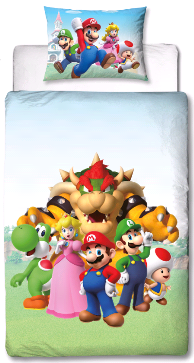Bed Linen - Adult Size 140x200 cm - Super Mario (NO366)