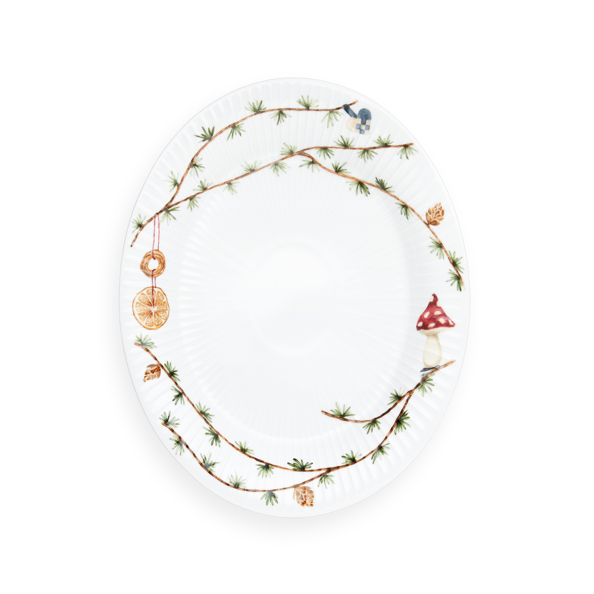 Kähler - Hammershøi Christmas Ovalt Table Dish 2020 Small - White With Deko (690112)