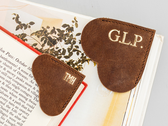 Leather Bookmark - Small Brown