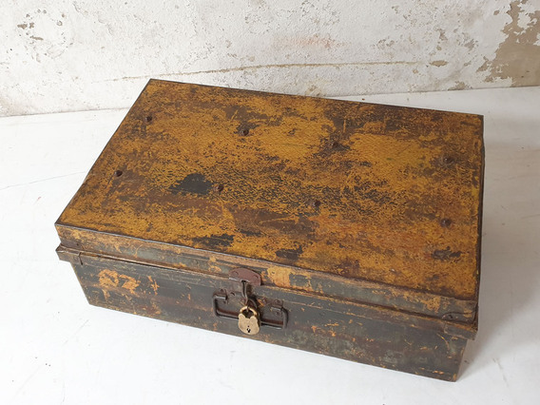 Old Metal Travel Trunk Grey
