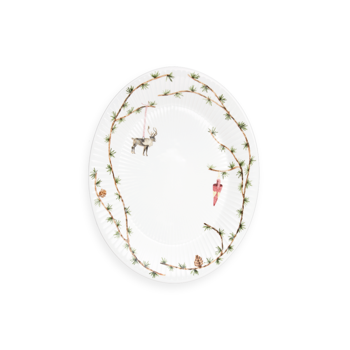 Kähler - Hammershøi Christmas Ovalt Table Dish Medium - White With Deko (693206)