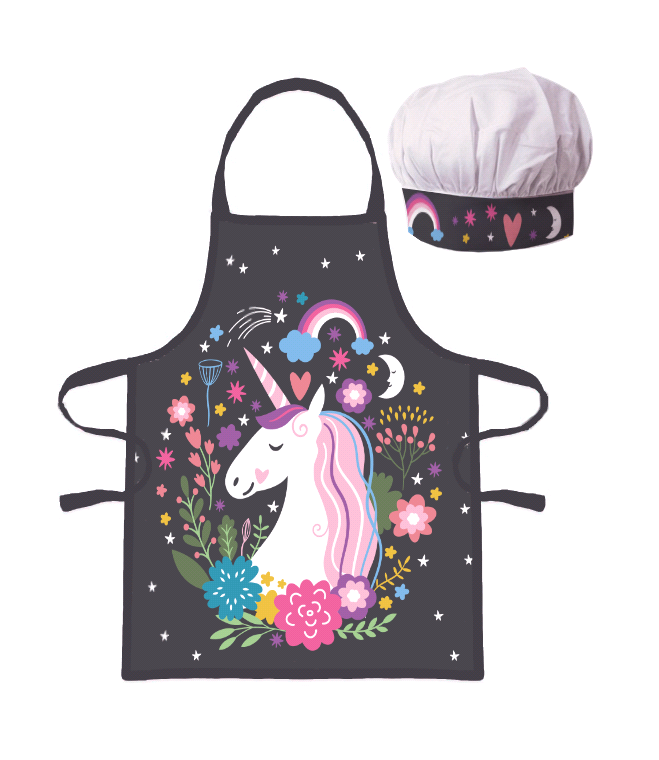 Kids Apron - Unicorn Grey (230005)