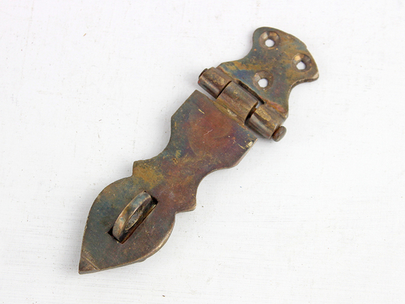 Large Antique Style Brass Hasp And Staple Large