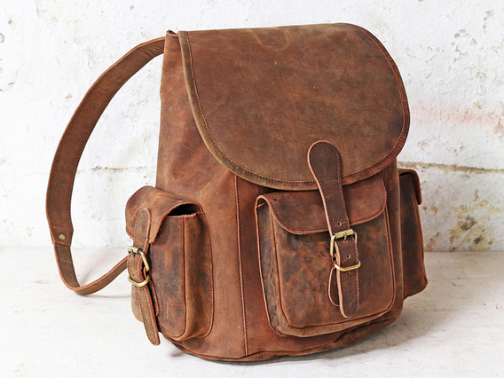 Leather Rucksack Large