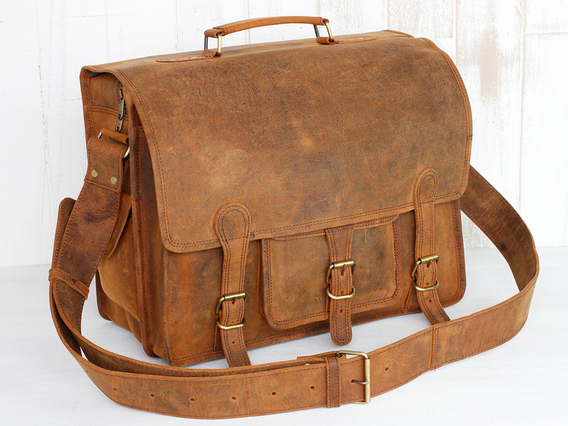 Medium Overlander Leather Satchel 16 Inch Brown 16 Inch