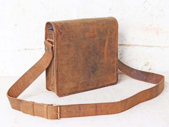 iPad and Tablet Leather Messenger Bag Brown 11 Inch