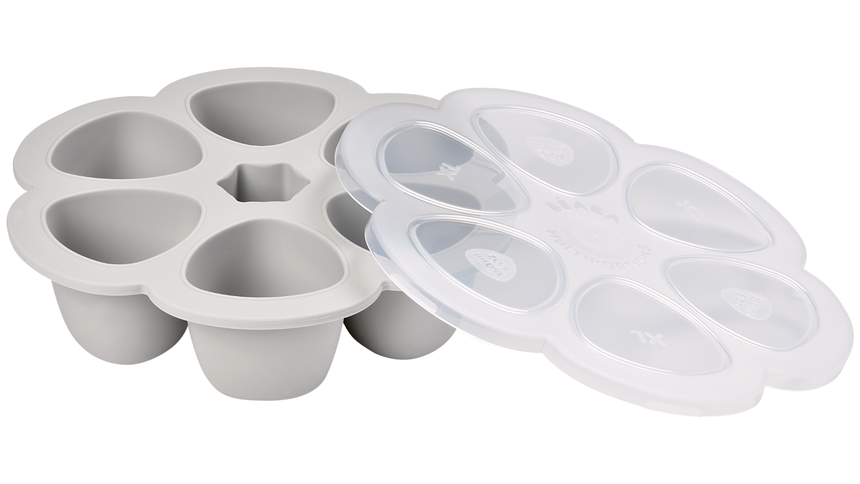 Béaba - Silicone Multiportions 6*150 ml - Grey