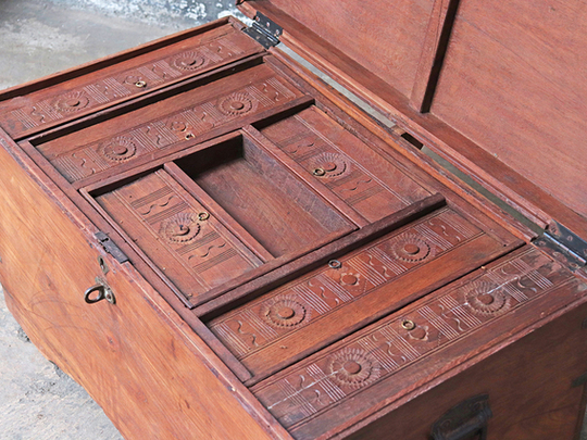 Antique Wedding Chest Brown