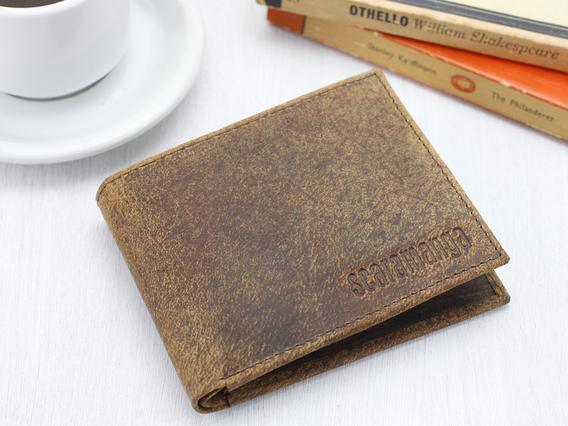 Mens Leather Wallet Brown Medium