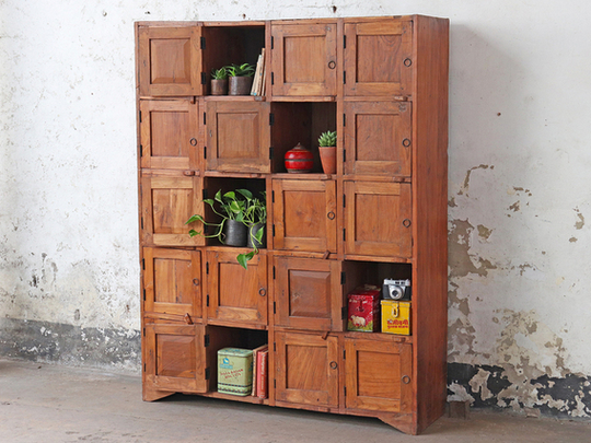 Vintage Wooden Lockers Brown