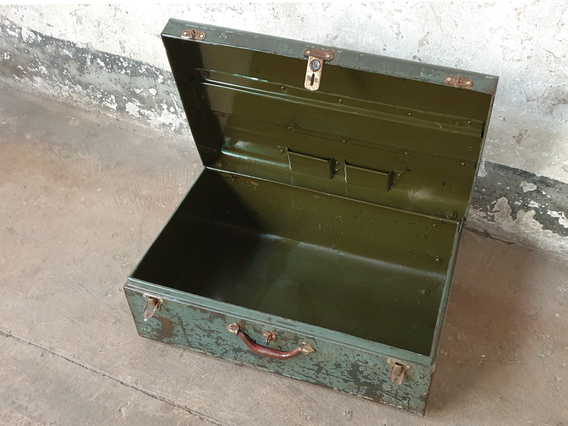Vintage Metal Suitcase Green
