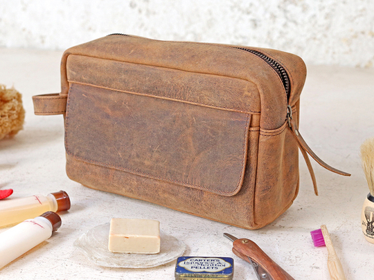 Deluxe Leather Wash Bag