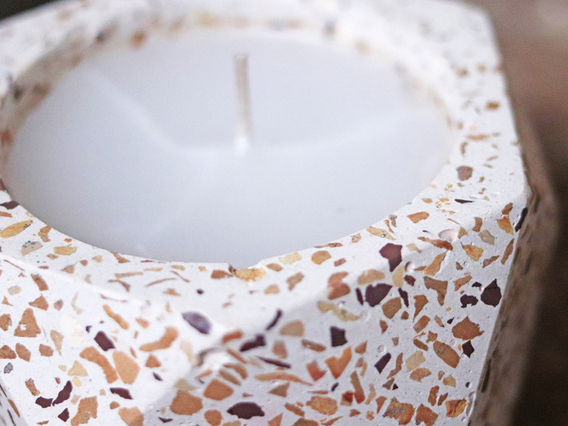 Terrazzo Candle Holder with Candle