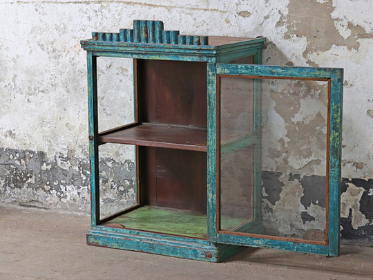 Rustic Display Cabinet Blue