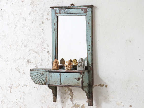 Painted Wall Mirror Blue