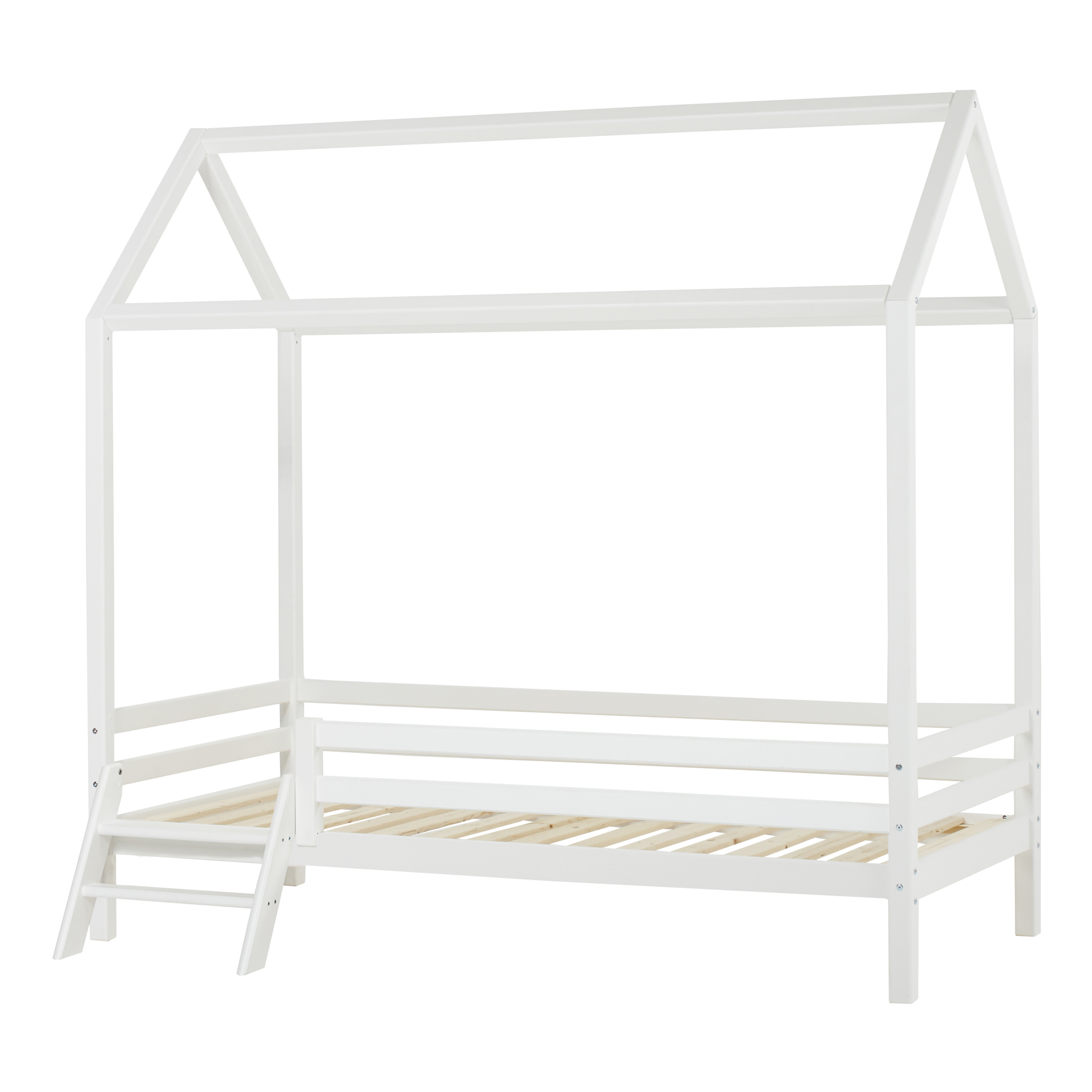 Hoppekids - BASIC House bed w. Ladder 90 x 200 cm - White