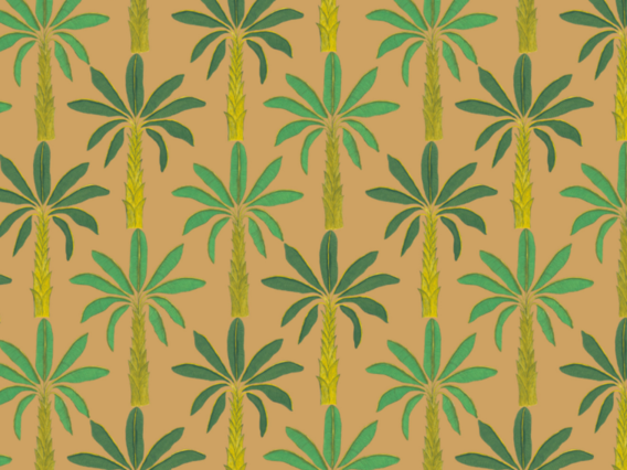 Tropical Wallpaper Sample: Gamboge Yellow-T1902GYS Yellow